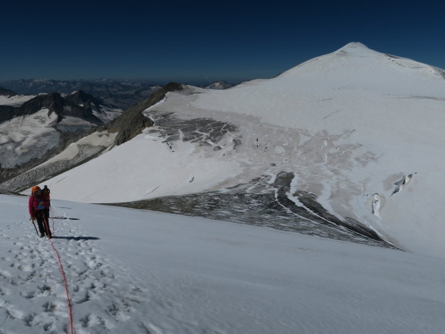 Angela, Erich und Christian am Schlatenkees zwischen Rainert&ouml;rl und Rainerhorn (29. Aug.)