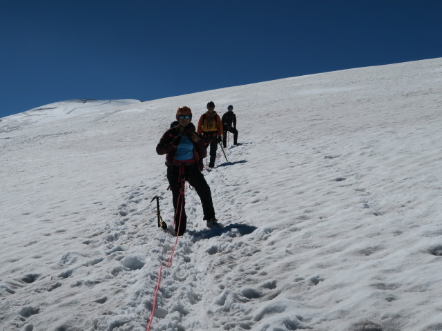 Angela, Erich und Christian am Schlatenkees zwischen Venedigert&ouml;rl und Erstem Keesboden (29. Aug.)