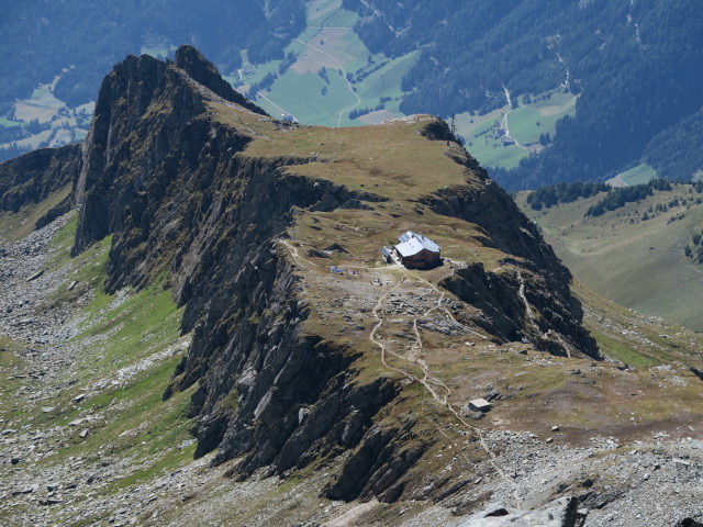 Bonn-Matreier-H&uuml;tte vom Rauhkopf aus (31. Aug.)