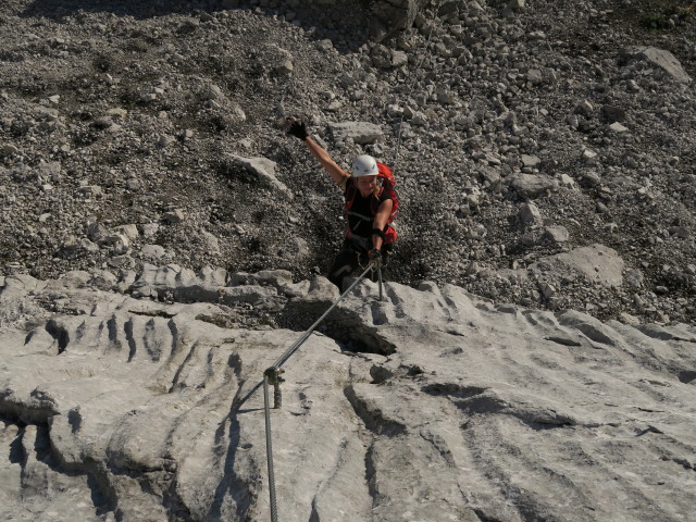 Klettersteig 'Wilder Hund': Maria im Einstieg (13. Sep.)