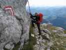 Maria im Einstieg des Mitterhorn-Klettersteigs (13. Sep.)