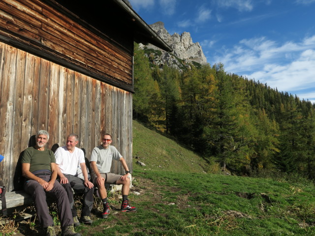 Josef, Erich und ich auf der Karreralm, 1.477 m