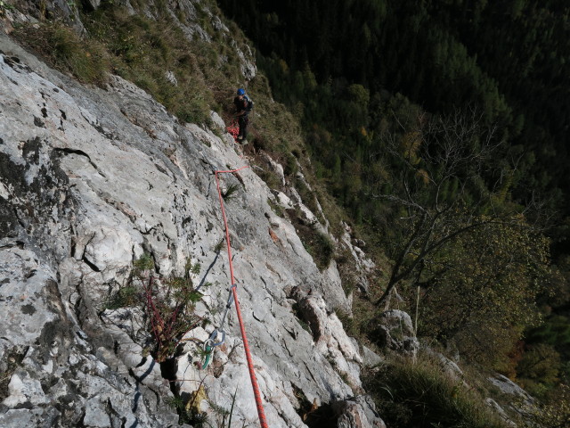 Gerdasteig: Christian am Stand nach der 4. Seillänge