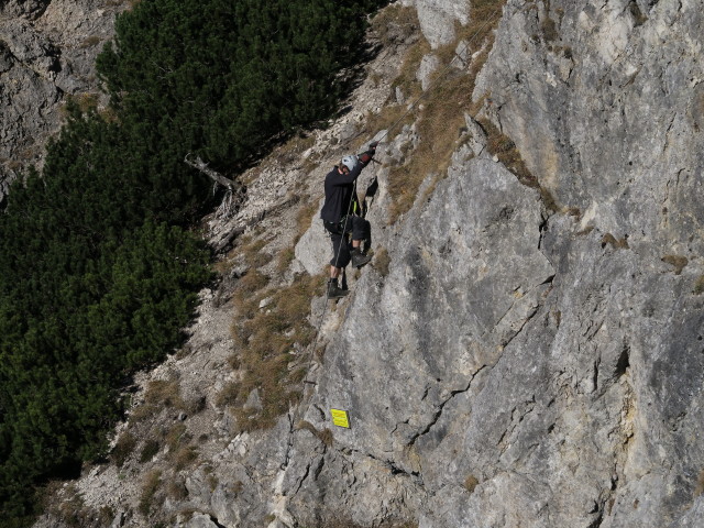 Oberer Stripsenkopf-Klettersteig: Erich im Einstieg (31. Okt.)