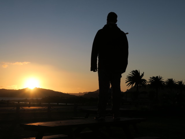 Markus beim Baileys at the Beach Motel in Whitianga (17. Nov.)