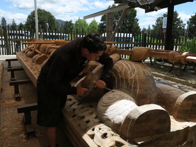 Wood Carving School in Te Puia (18. Nov.)