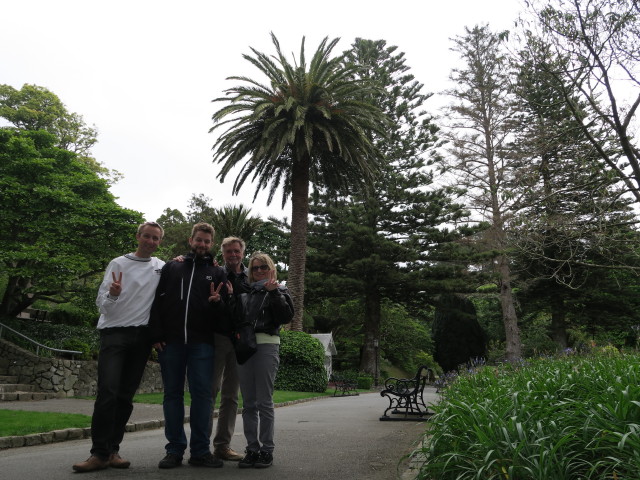 Ich, Markus, Papa und Mama in den Wellington Botanic Gardens (21. Nov.)