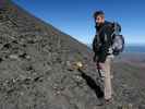 Tongariro Alpine Crossing: Markus zwischen South Crater und Mount Ngauruhoe (23. Nov.)