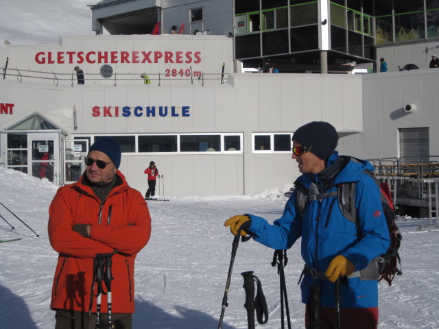 ? und Stefan bei der Bergstation des Gletscherexpress, 2.841 m