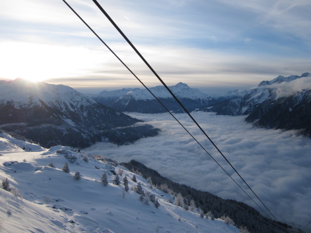 von der Bergstation der Venetseilbahn Richtung Westen