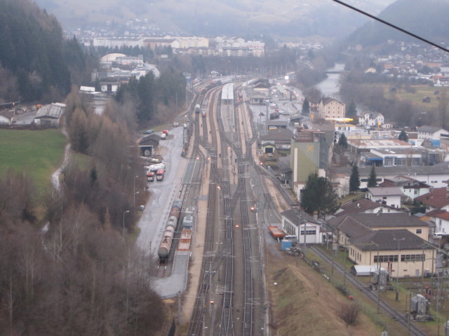 Bahnhof Landeck-Zams von der Venetseilbahn aus