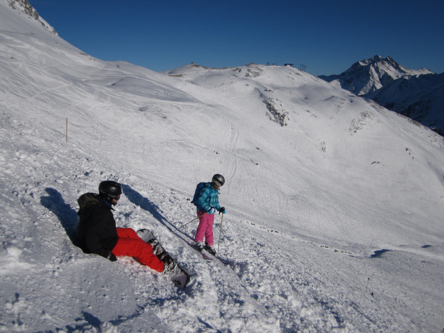 Markus und Rosie auf der Skiroute 'Mattunjoch'