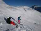 Markus und Rosie auf der Skiroute 'Mattunjoch'