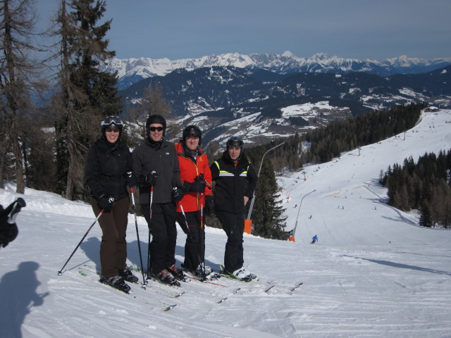 Susanne, Michael, Erich und ich auf der Spathkogelabfahrt