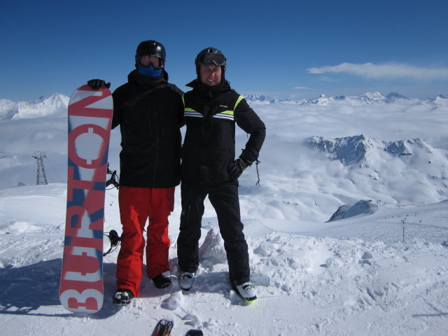 Markus und ich bei der Bergstation der Telepherique Grande Motte, 3.456 m (8. März)