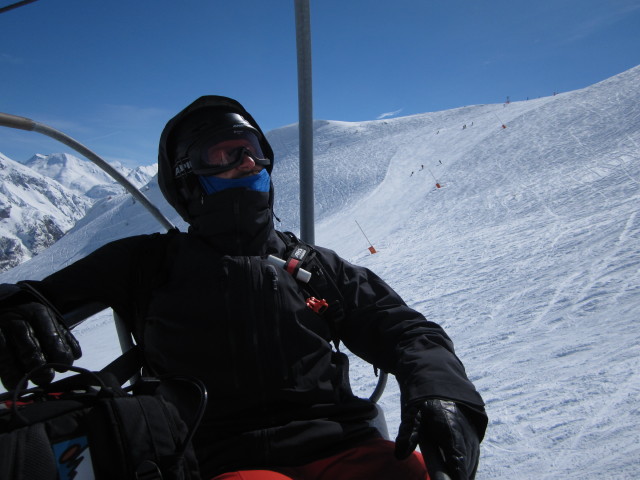 Markus im Telesiege Aiguille Rouge (9. März)