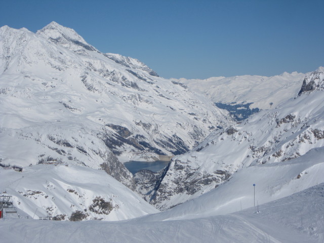 Lac du Chevril von der Piste Plan Milet aus (10. März)