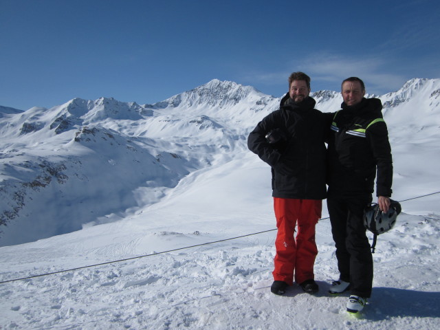 Markus und ich bei der Bergstation des Telesiege Grand Pre (11. März)