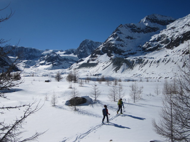 Anabel und Wolfgang zwischen Obere Stafelalp und Zmuttgletscher (19. März)