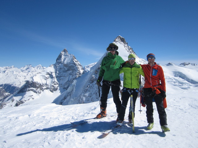 Herbert, Rudolf und ich auf der Tete de Valpelline, 3.799 m (20. M&auml;rz)