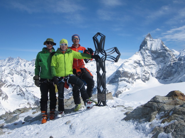 Herbert, Rudolf und ich auf der Tete Blanche, 3.710 m (20. März)