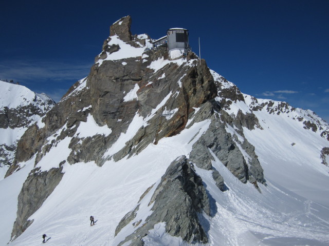 Cabane de Bertol vom Col de Bertol aus (20. M&auml;rz)