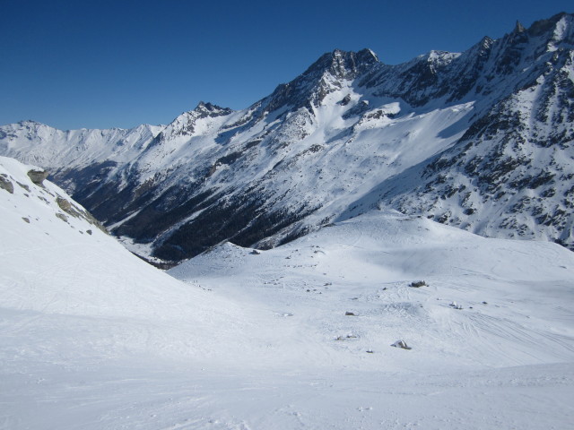 zwischen Glacier de Tsijiorne Nouve und Glacier de Pi&egrave;ce (21. M&auml;rz)