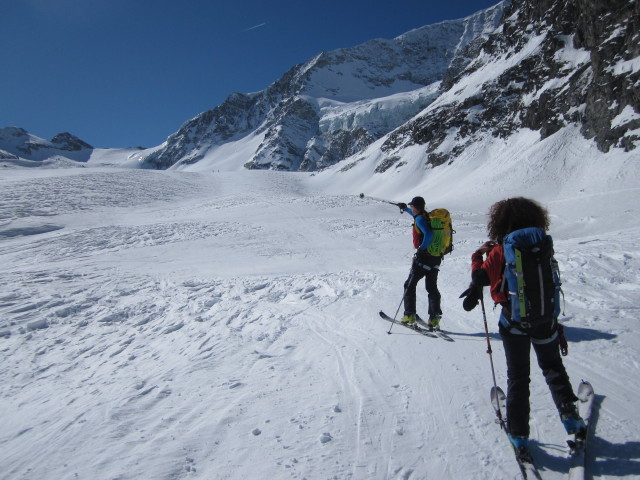 Wolfgang und Anabel am Glacier de Pi&egrave;ce (21. M&auml;rz)
