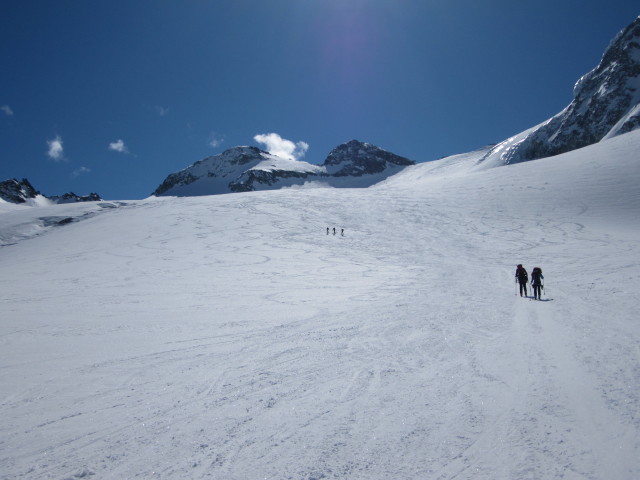 Rudolf und Anabel am Glacier de Pi&egrave;ce (21. M&auml;rz)