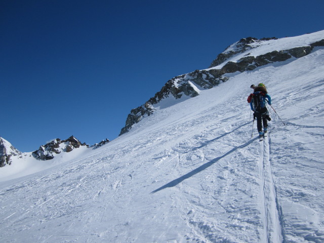 Wolfgang und Anabel am Glacier de Pi&egrave;ce (21. M&auml;rz)