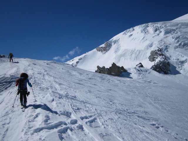Wolfgang und Anabel am Glacier de Pi&egrave;ce (21. M&auml;rz)