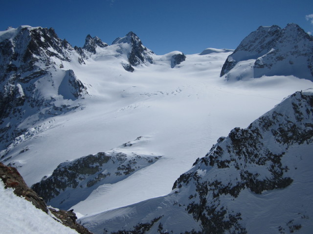 Glacier du Mont Collon von der Cabane des Vignettes aus (21. M&auml;rz)