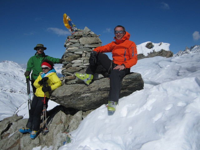 Herbert, Anabel und ich am Pointe des Vignettes, 3.194 m (21. M&auml;rz)