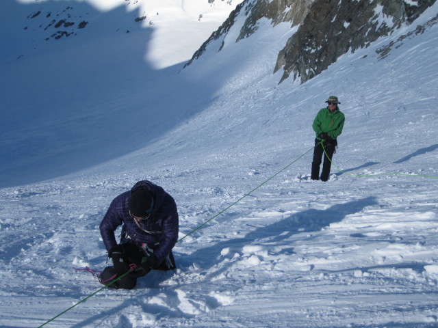 Wolfgang und Herbert am Glacier de Pi&egrave;ce (21. M&auml;rz)