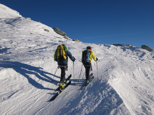 Wolfgang und Anabel zwischen Col des Vignettes und Pigne d'Arolla (22. M&auml;rz)