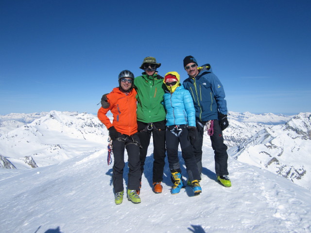 Ich, Herbert, Anabel und Wolfgang auf der Pigne d'Arolla, 3.790 m (22. März)