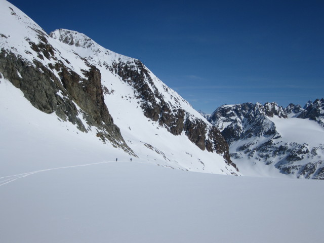 Anabel und Herbert zwischen Col Nord des Portons und Glacier du Brenay (22. M&auml;rz)