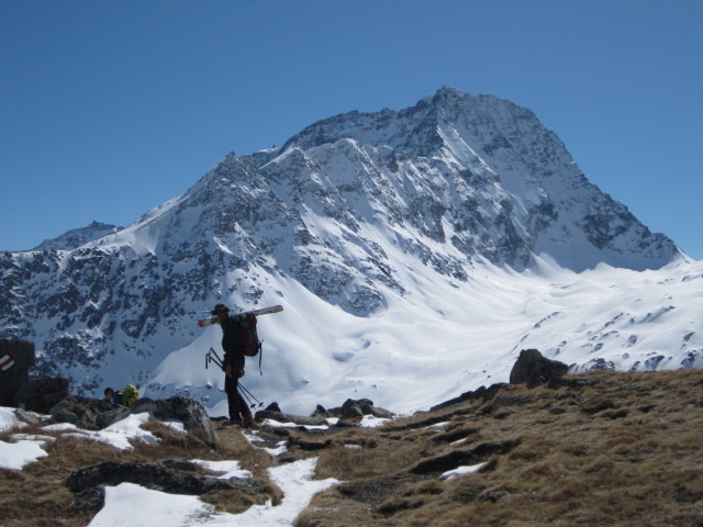 Wolfgang und Herbert zwischen Glacier du Brenay und Ts&egrave; des Violettes (22. M&auml;rz)