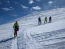 Birgit, Herbert, Rudolf und Erich zwischen Col de la Tete Blanche und Tete Blanche (20. März)