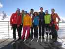 Erich, ?, Birgit, Wolfgang, Anabel, Herbert, Rudolf und ich bei der Cabane des Vignettes, 3.160 m (21. März)