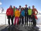 Erich, ?, Birgit, Wolfgang, Anabel, Herbert, Rudolf und ich bei der Cabane des Vignettes, 3.160 m (21. März)