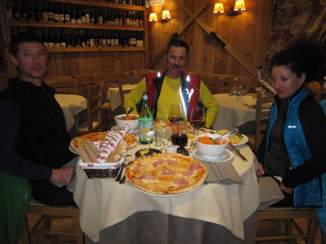 Herbert, Wolfgang und Anabel im Ristorante La Palud (23. März)