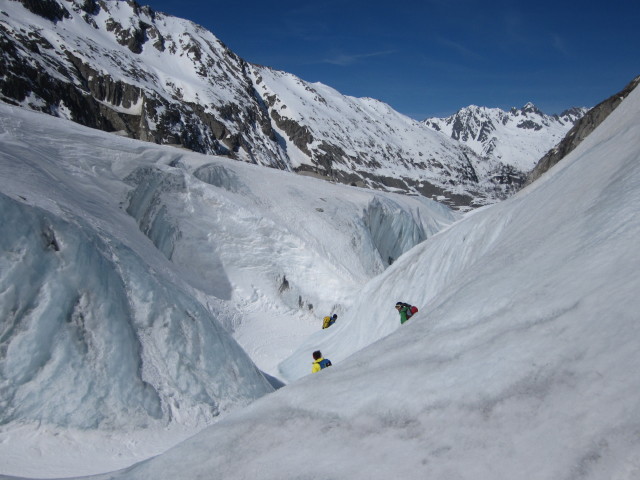 Anabel, Wolfgang und Herbert am Mer de Glace