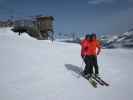 Eva-Maria und ich bei der Bergstation des Doppelsessellifts Medelz, 2.561 m