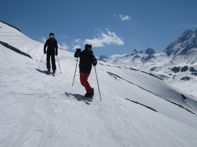 Stefan und Markus zwischen Piz Val Gronda und Fimbatal (12. Apr.)