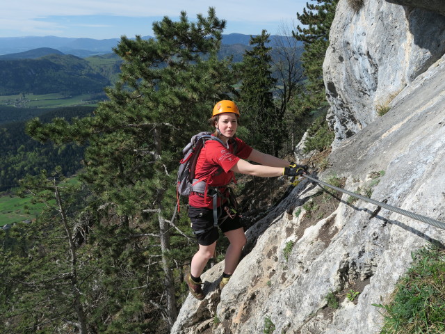 Gebirgsvereins-Klettersteig: Hannelore in der Headwall