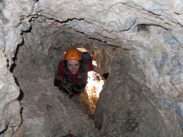 Wildenauer-Klettersteig: Hannelore im Schacht