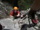 Wildenauer-Klettersteig: Hannelore nach der Schlüsselstelle