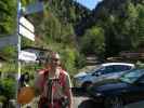 Ich am Parkplatz des Wasserfalls St. Anton im Montafon