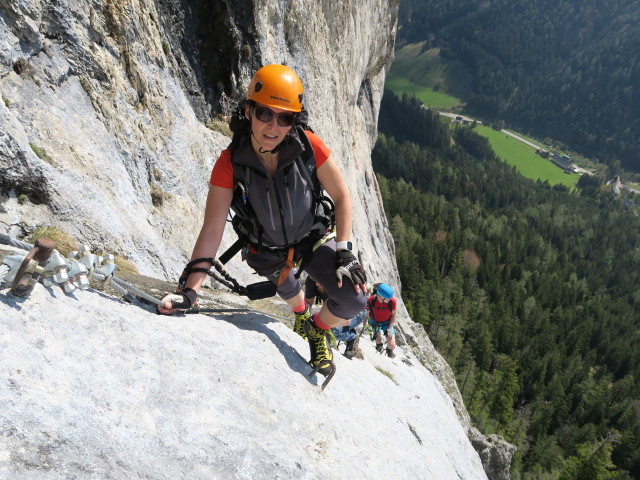 Olivers Mariazeller Klettersteig: Verena bei den Runsen